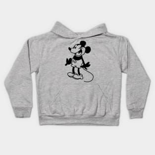 Funny Mouse in Steamboat Willie 1928 Kids Hoodie